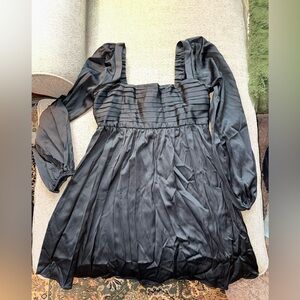 Abercrombie & Fitch Black Satin Mini Dress
